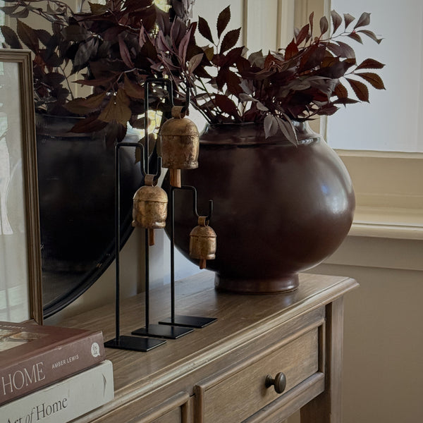 Dayton Ceramic Artisanal Vase in Deep Brown Glaze