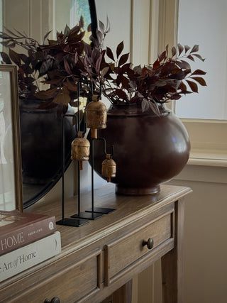 Dayton Ceramic Artisanal Vase in Deep Brown Glaze