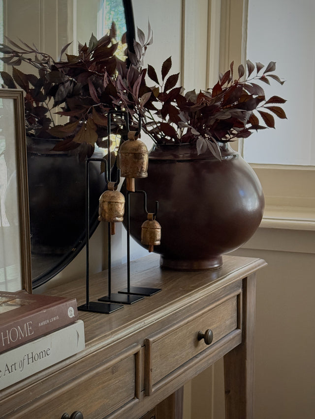 Dayton Ceramic Artisanal Vase in Deep Brown Glaze