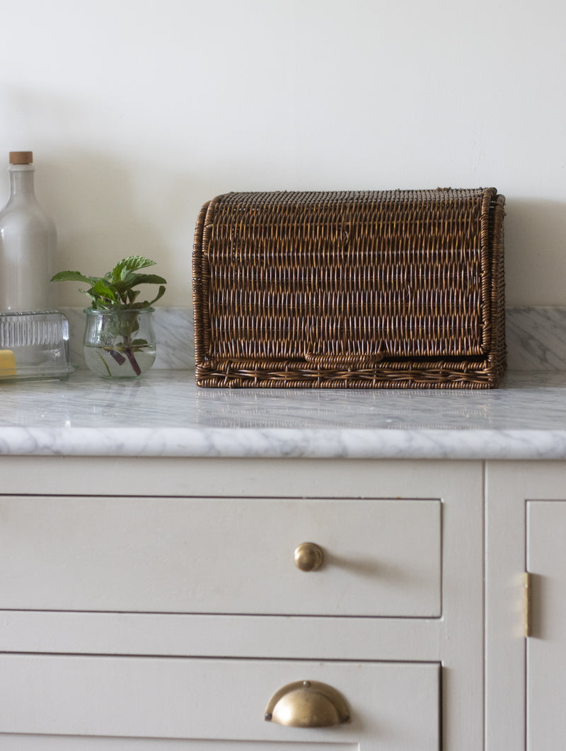 Faux Rattan Bread Box