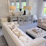 Charles Ted Erin Distressed Mahogany Sideboard with Mirrored Doors