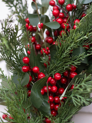 Olive Leaf and Red Berry Wreath Large