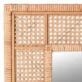 A stunning natural rattan square wall mirror,