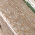 Antoine chest of drawers in limewashed oak with three spacious drawers and turned legs – rustic and elegant bedroom storage close up of wood