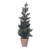 Faux grey pine tree in ceramic pot standing 70cm tall