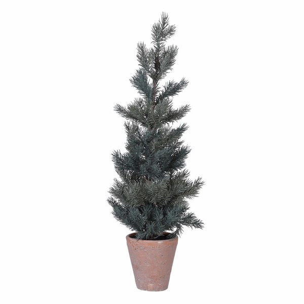 Faux grey pine tree in ceramic pot standing 70cm tall