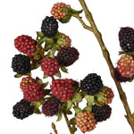 Close-up of lifelike Faux Mulberry Stem showing detailed berries and textured leaves