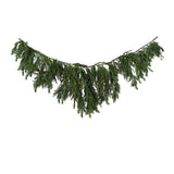 Faux cedar fireplace swag garland with realistic evergreen branches draped in a natural shape