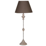 Felicity slim stem table lamp with aged base and classic fabric shade
