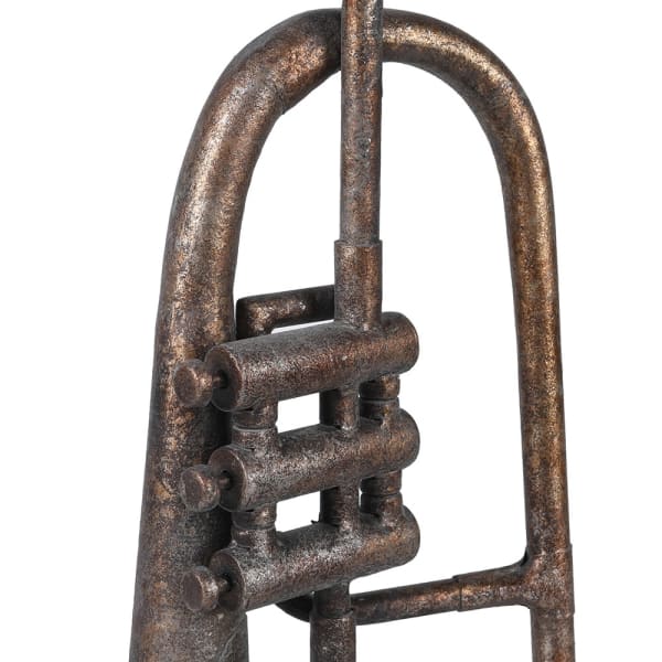 Festive trumpet ornament with vintage brass-style finish for Christmas décor