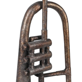 Festive trumpet ornament with vintage brass-style finish for Christmas décor