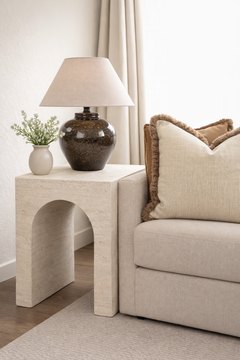 Charles Ted Florence Travertine Effect Side Table
