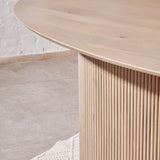 Alessia Mango Wood Fluted Oval Dining Table