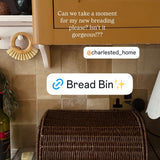 Charles Ted Rustic Faux Rattan Bread Box with Lift-Up Lid