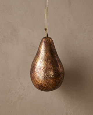 Antique Gold Hanging Pear Decoration | Set of 6