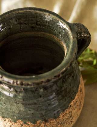 2 Handle Pot - Stoneware, Fern