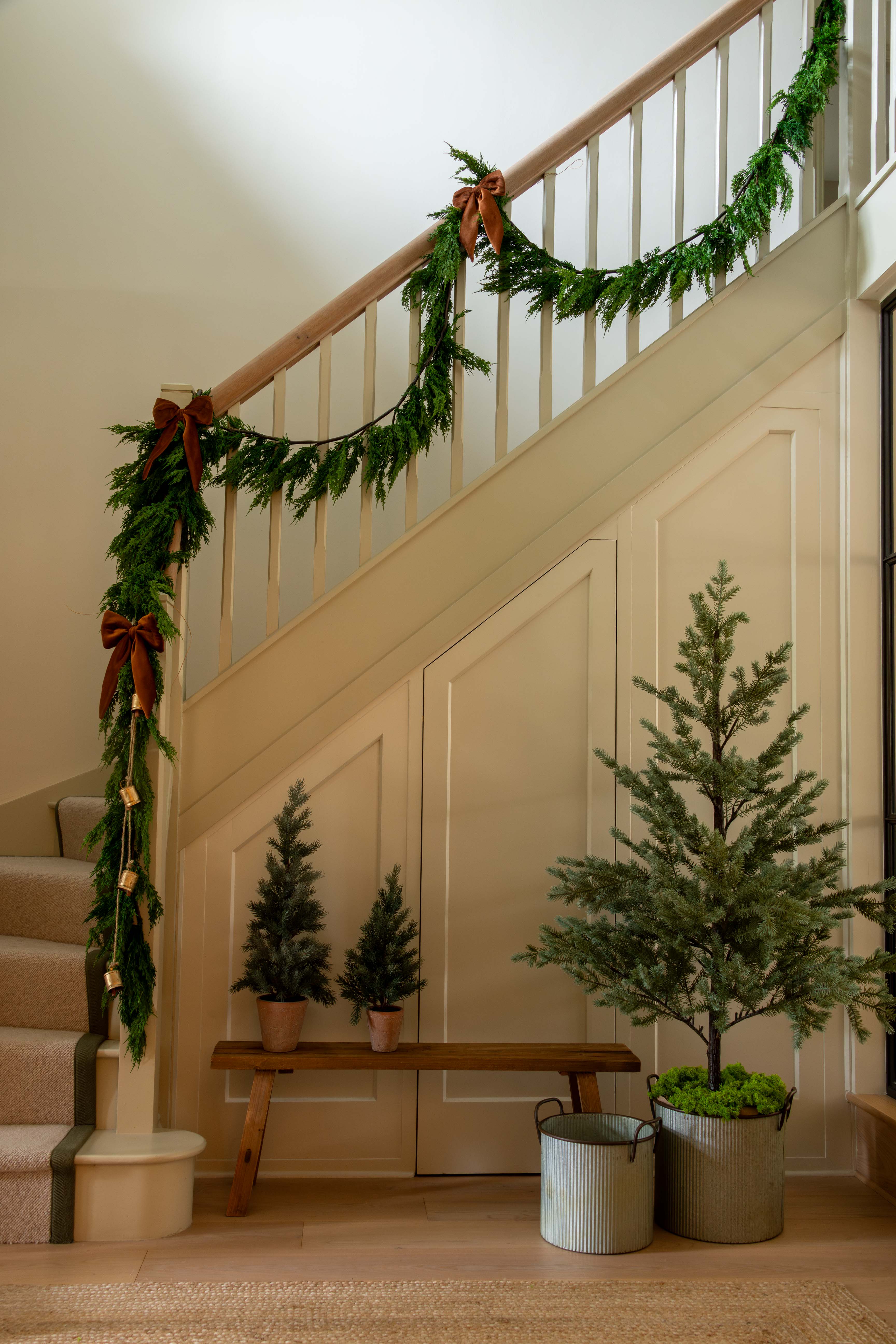 Galvanized Metal Planters for Christmas Tree Display