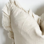 Georgie Cream linen cushion cover 45cm square with ruffled edge detail