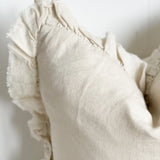 Georgie Cream linen cushion cover 45cm square with ruffled edge detail