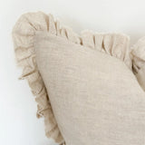 Georgie Sand linen cushion cover 45cm square with ruffled edge detail