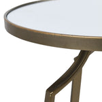 Close-up of Gold Manhattan Nesting Table with Mirrored Glass Top