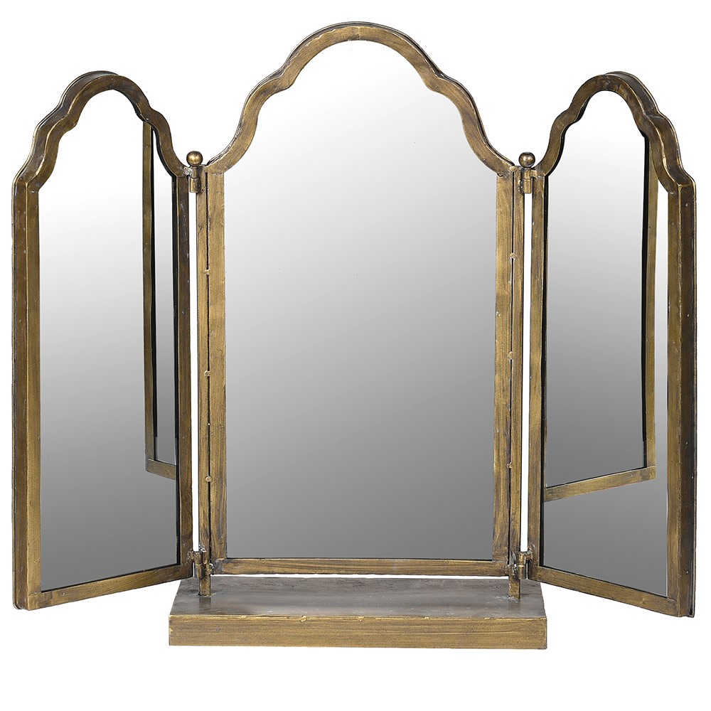 Gold Triple Dressing Table Mirror