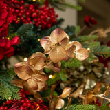 Golden Faux Eucalyptus Stem | Christmas Decorative Spray