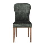 Green Velvet Dining Chair with Stud Detail
