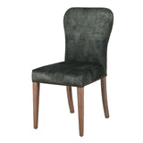 Green Velvet Dining Chair with Stud Detail