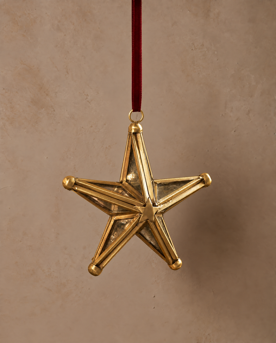 Antique Brass Mirrored Christmas Star | Set Of Three