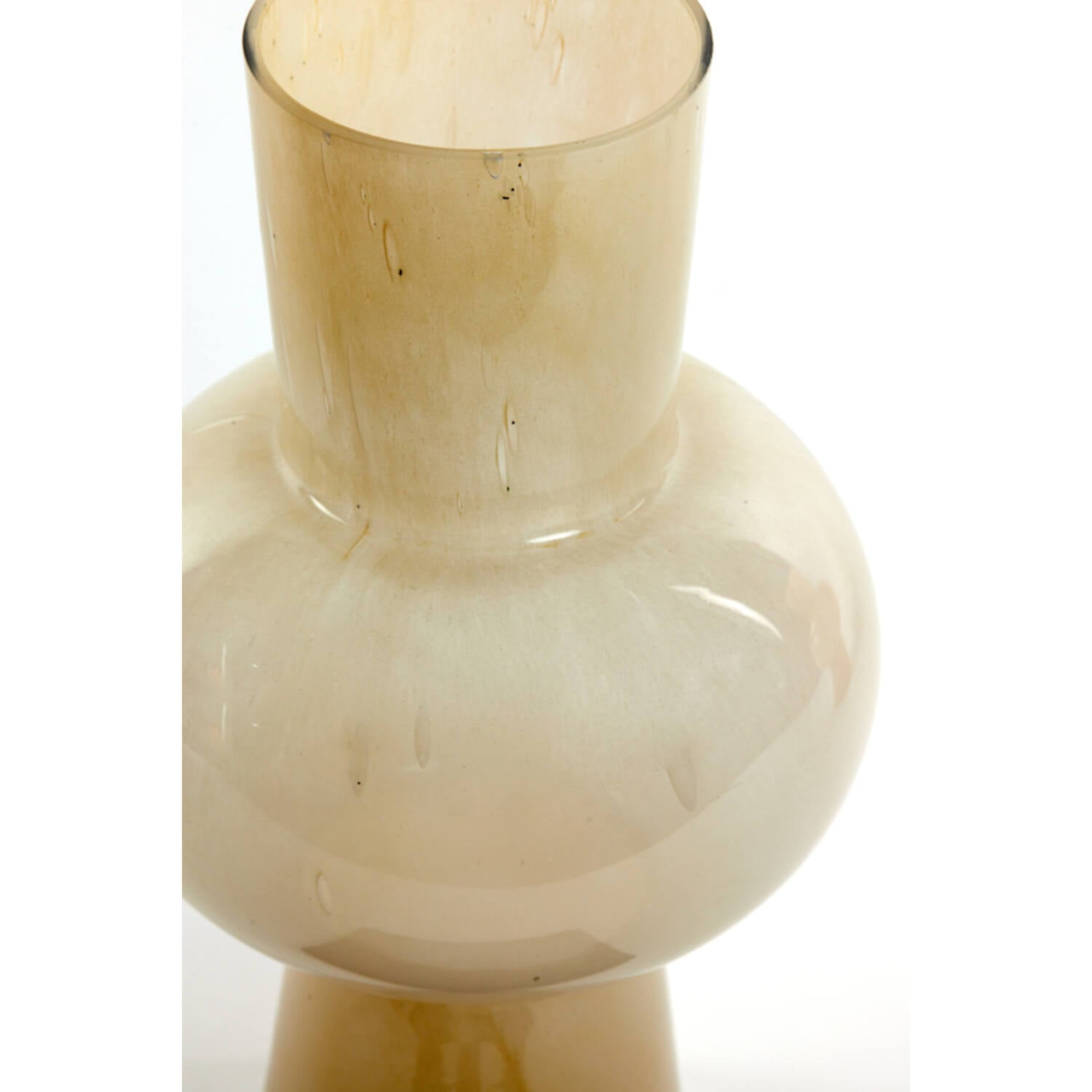 Hailey Sculptural Vase Cream Glass