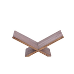 Fully assembled wooden X-style bookstand front view