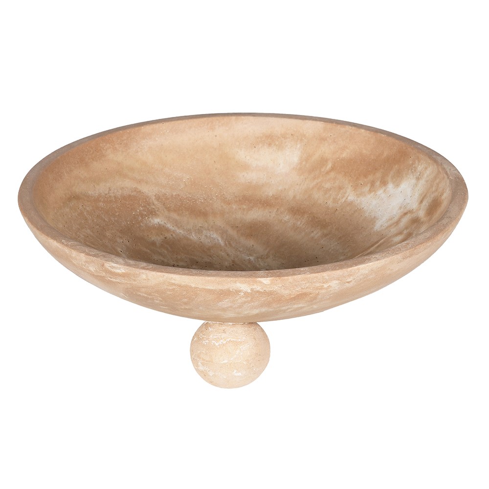 Handcrafted travertine stone bowl on ball base – Tuscany collection