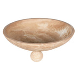 Handcrafted travertine stone bowl on ball base – Tuscany collection