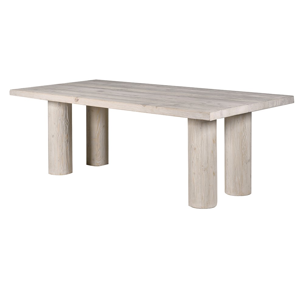 Harbour solid pine dining table with driftwood finish