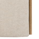 Hardwick Hall Bench made from oak and oak veneer with a cushioned seat and three seagrass storage baskets