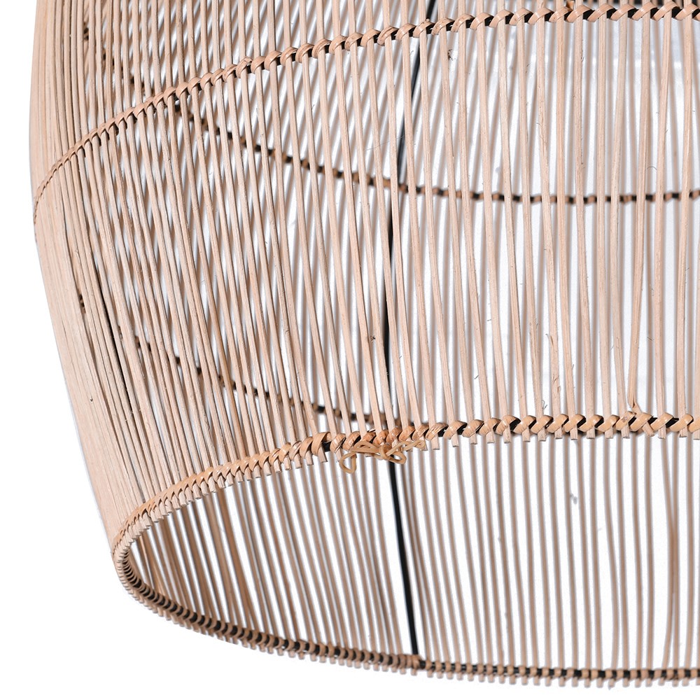 Handcrafted natural rattan pendant light with open-weave design and teardrop shape