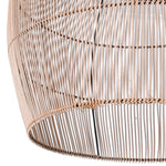 Handcrafted natural rattan pendant light with open-weave design and teardrop shape