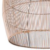 Handcrafted natural rattan pendant light with open-weave design and teardrop shape