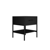 Huxton Matte Black Bedside Table | One Drawer