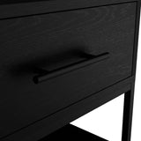 Huxton Matte Black Bedside Table | One Drawer