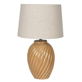 Bisley Swirl Ceramic Table Lamp | Caramel
