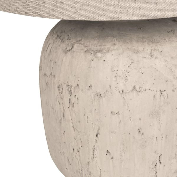 Winstone Textured Terracotta Table Lamp | Linen Shade