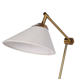 Eastleach Bronze Desk Lamp | Linen Coolie Shade