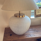 Charles Ted Hera Glass Table Lamp with Brass Detailing