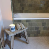 Charles Ted Rustic Wooden Stool - Handcrafted Solid Wood Accent Seat