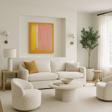 Sunshine Pink and Yellow Large Canvas Artwork