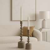 CharlesTed Sezanne Elegant Metal Candlesticks Matte Brown | Available in Two Sizes