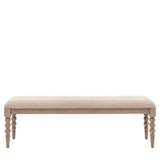 Charles Ted Antoine Upholstered Dining Bench | Limewashed Oak & Oak Veneer