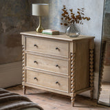 Charles Ted Antoine Chest of Three Drawers | Limewashed Oak & Oak Veneer